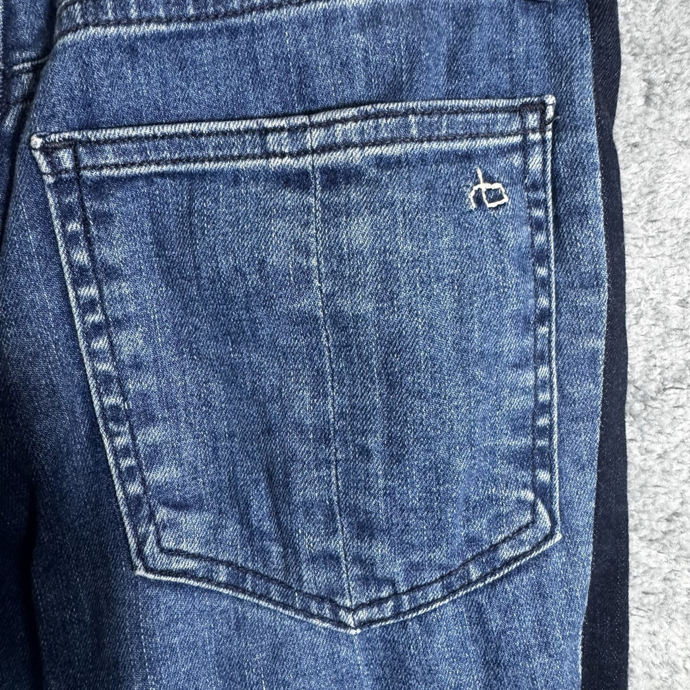 Rag and Bone Womens 28 Mazie Jeans High Rise Skinny Denim Double Indigo Stripe - Picture 8 of 8